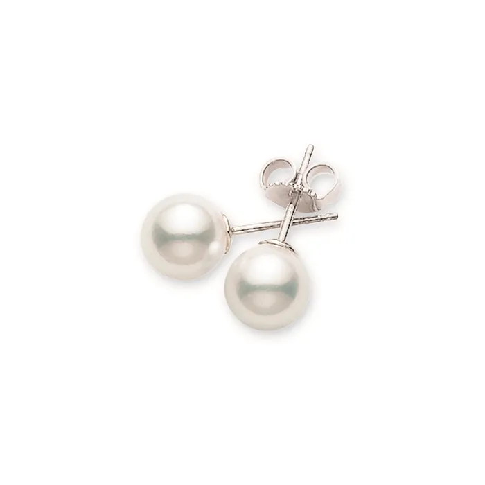 Earrings Mikimoto Mikimoto 18K White Gold Cultured Akoya Pearl Stud Earrings Earrings Mikimoto Mikimoto 18K White Gold Cultured Akoya Pearl Stud Earrings