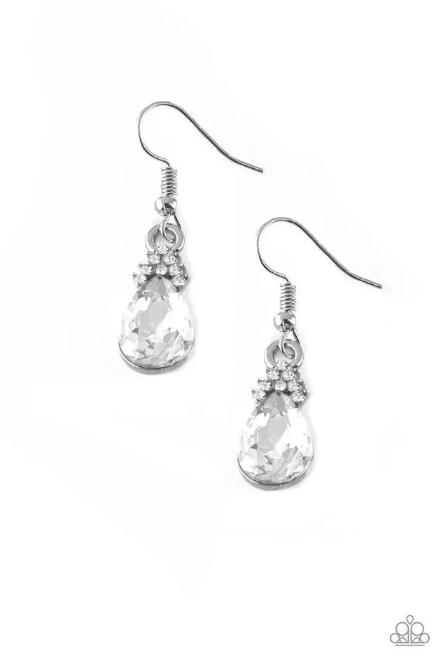 Earrings Paparazzi Earring 5th Avenue Fireworks White Paparazzi Jewelry
