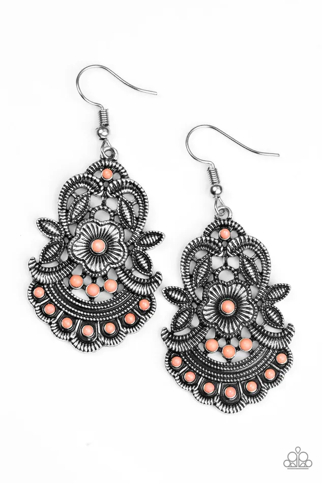 Earrings Paparazzi Earring Blooming Bora Bora Orange Paparazzi Jewelry