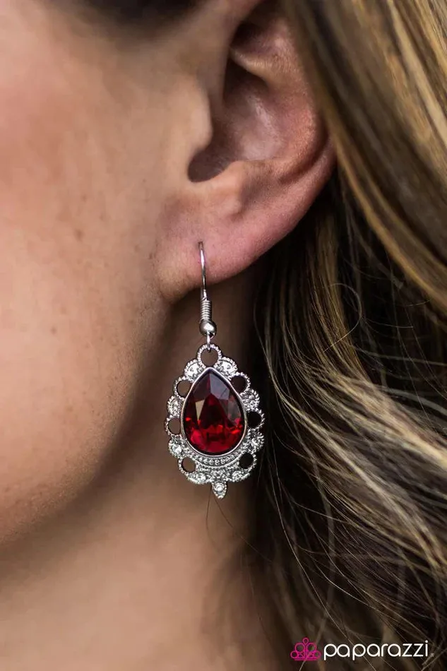 Earrings Paparazzi Earring Classy Casanova Red Paparazzi Jewelry