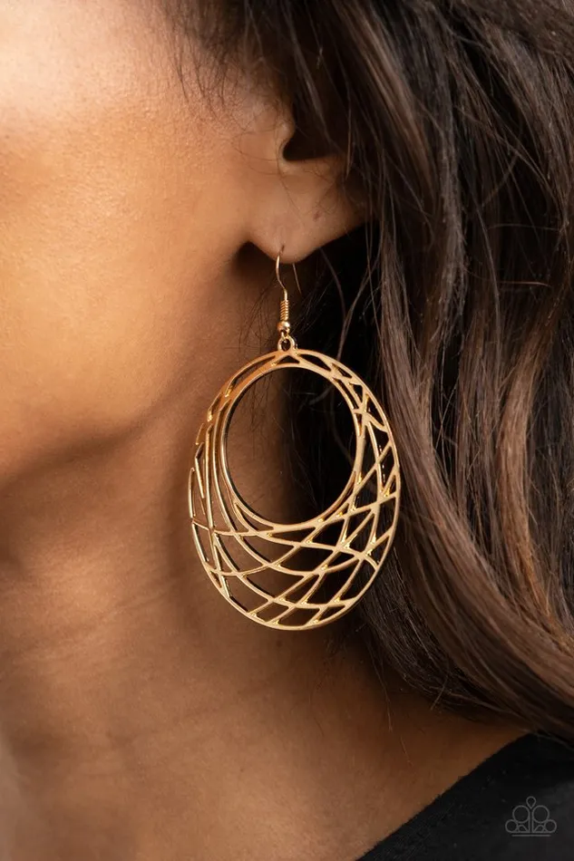 Earrings Paparazzi Earring Urban Lineup Gold Paparazzi Jewelry