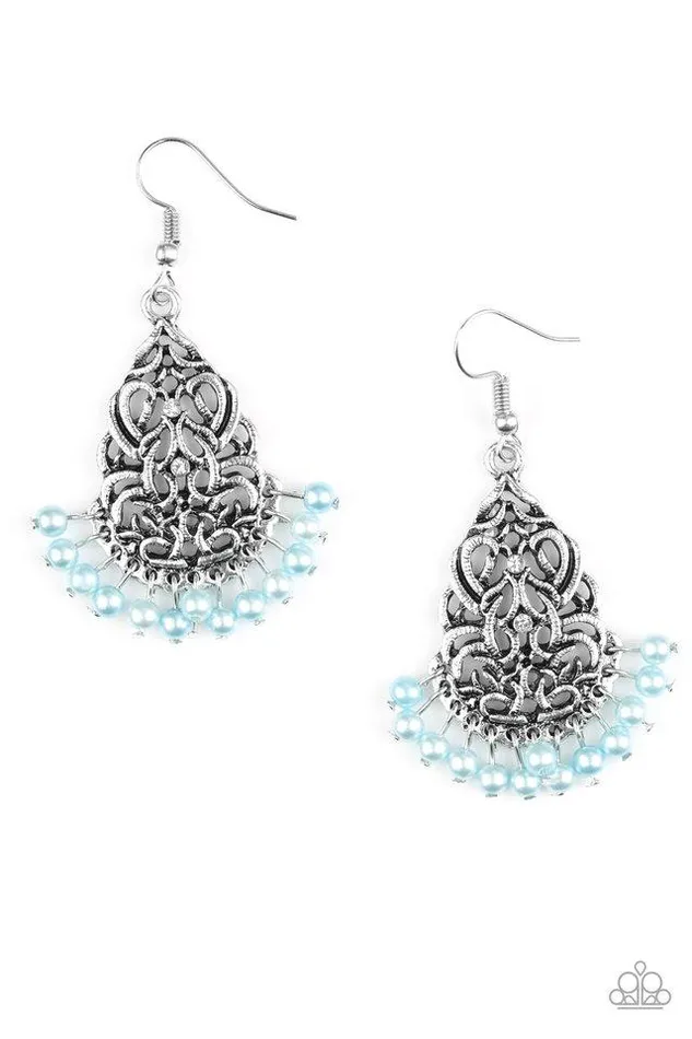 Earrings Paparazzi Jewelry Paparazzi Earring BAROQUE The Bank Blue