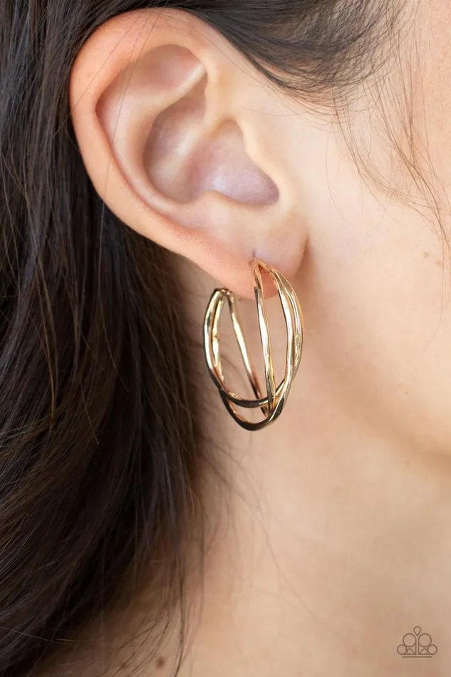 Earrings Paparazzi Jewelry Paparazzi Earring City Contour Gold
