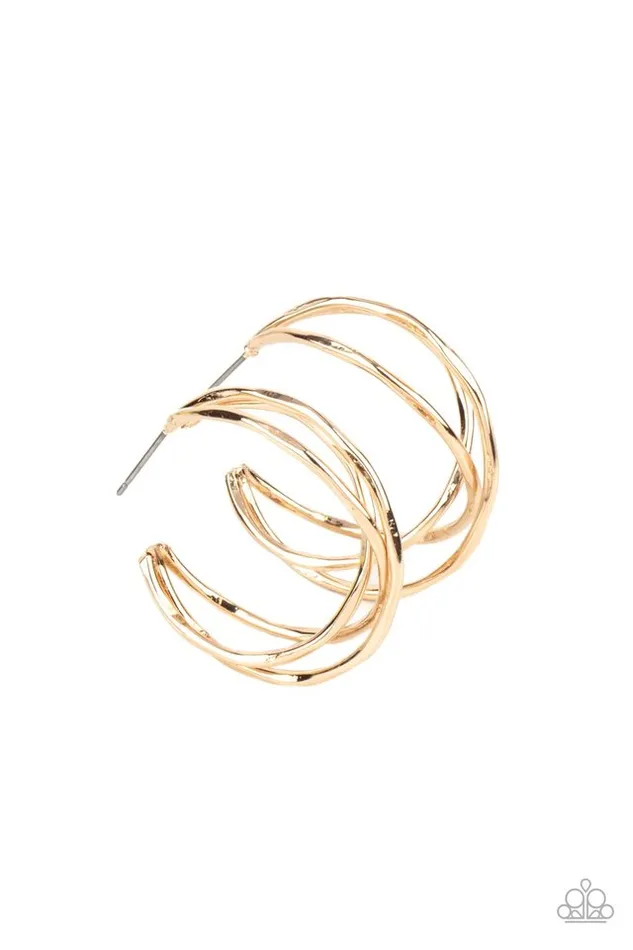 Earrings Paparazzi Jewelry Paparazzi Earring City Contour Gold Earrings Paparazzi Jewelry Paparazzi Earring City Contour Gold