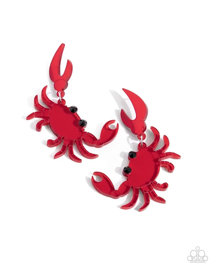 Earrings Paparazzi Jewelry Paparazzi Earring Crab Couture Red Earrings Paparazzi Jewelry Paparazzi Earring Crab Couture Red
