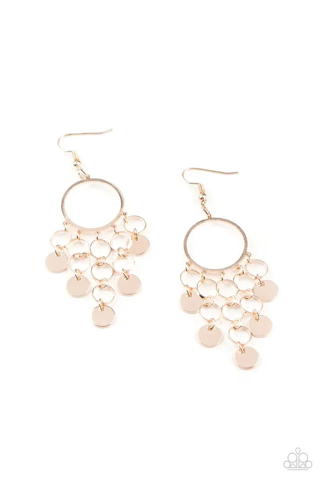 Earrings Paparazzi Jewelry Paparazzi Earring Cyber Chime Rose Gold