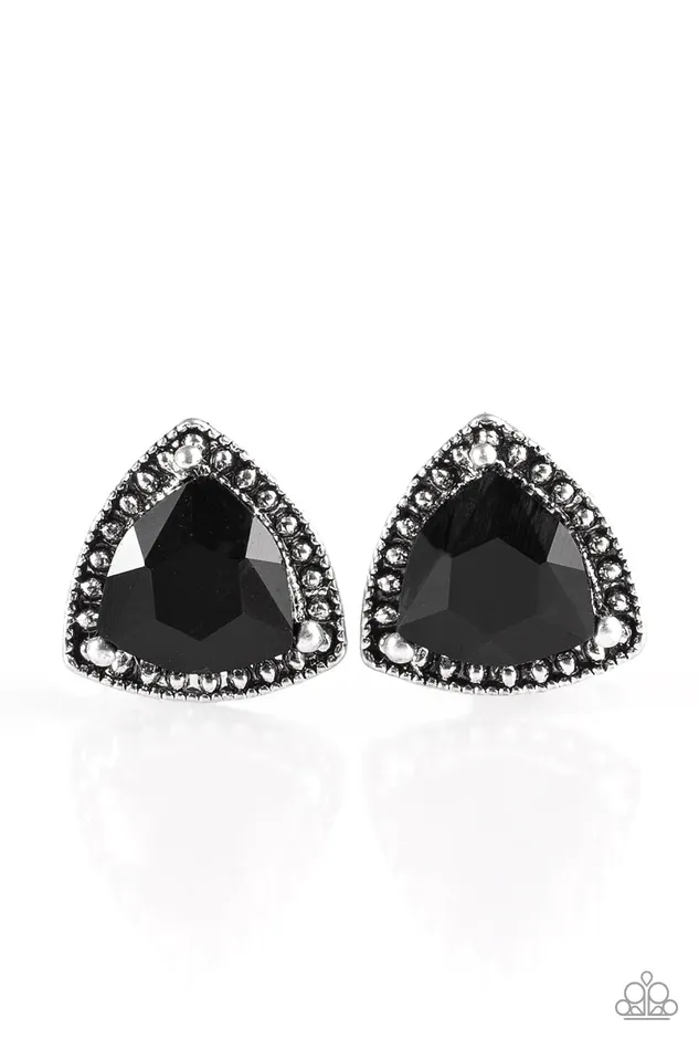 Earrings Paparazzi Jewelry Paparazzi Earring Daringly Duchess Black