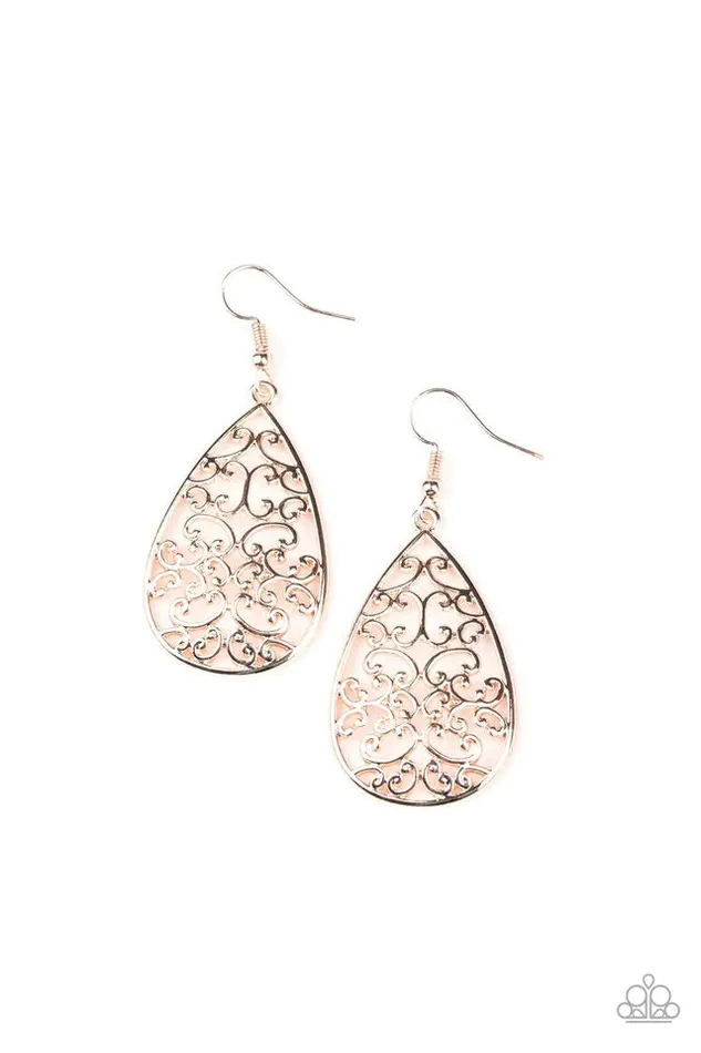 Earrings Paparazzi Jewelry Paparazzi Earring Divine Vine Rose Gold
