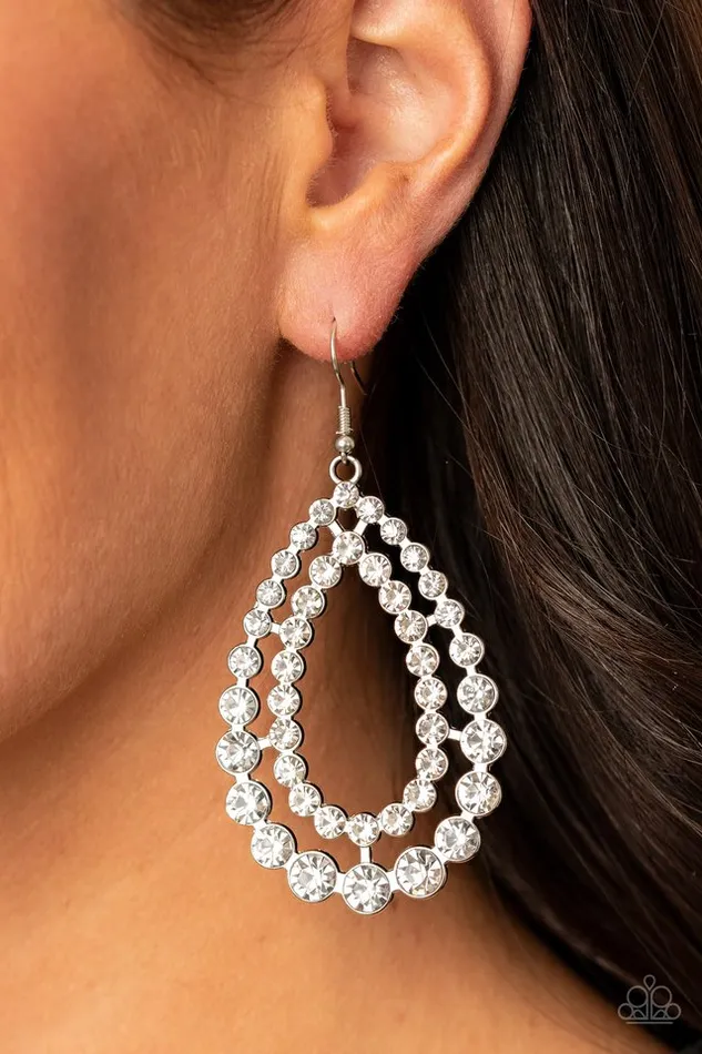Earrings Paparazzi Jewelry Paparazzi Earring Glacial Glaze White