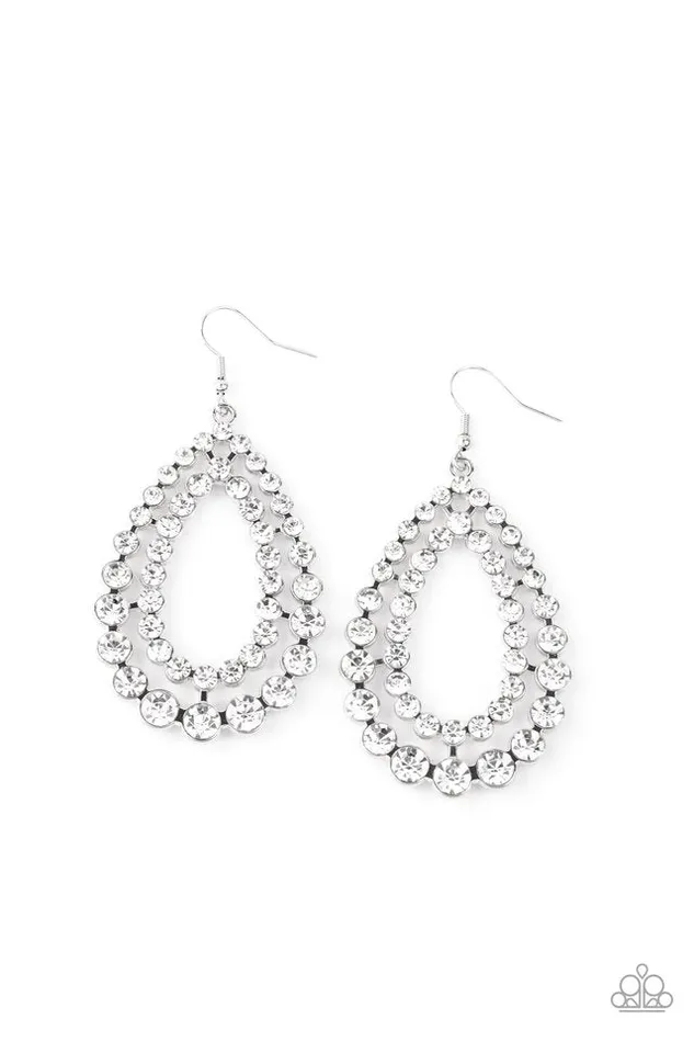 Earrings Paparazzi Jewelry Paparazzi Earring Glacial Glaze White Earrings Paparazzi Jewelry Paparazzi Earring Glacial Glaze White