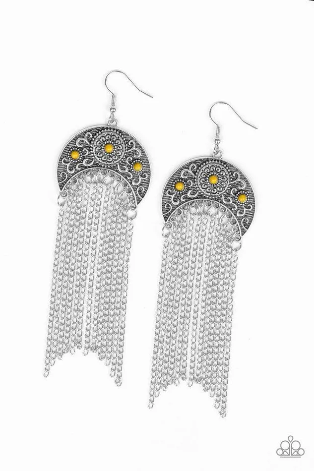 Earrings Paparazzi Jewelry Paparazzi Earring Lunar Melody Yellow