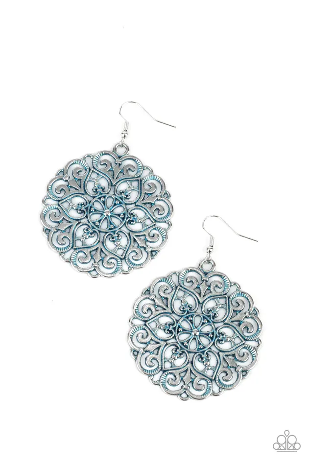 Earrings Paparazzi Jewelry Paparazzi Earring MANDALA Effect Blue