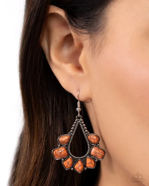 Earrings Paparazzi Jewelry Paparazzi Earring Mesa Trek Orange