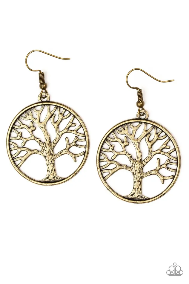 Earrings Paparazzi Jewelry Paparazzi Earring My TREEHOUSE Is Your TREEHOUSE Brass
