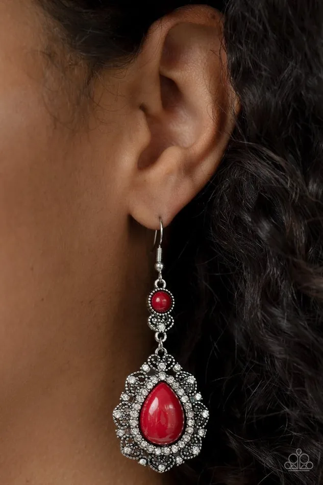 Earrings Paparazzi Jewelry Paparazzi Earring Palace Bribe Red