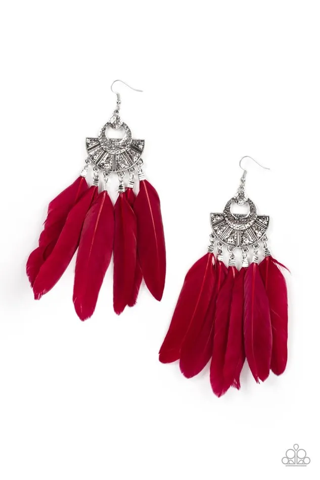 Earrings Paparazzi Jewelry Paparazzi Earring Plume Paradise Red Earrings Paparazzi Jewelry Paparazzi Earring Plume Paradise Red