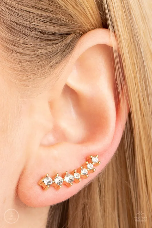 Earrings Paparazzi Jewelry Paparazzi Earring PRISMATIC and Proper Gold