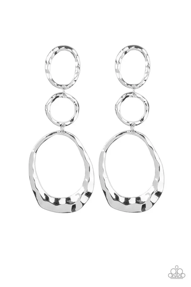 Earrings Paparazzi Jewelry Paparazzi Earring Radically Rippled Silver