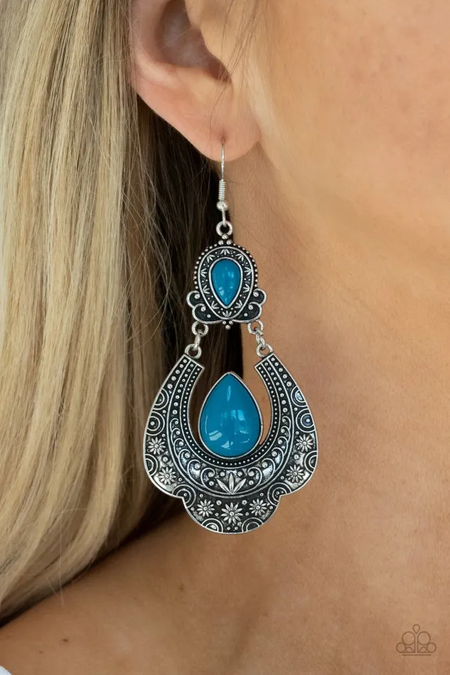 Earrings Paparazzi Jewelry Paparazzi Earring Rise and Roam Blue