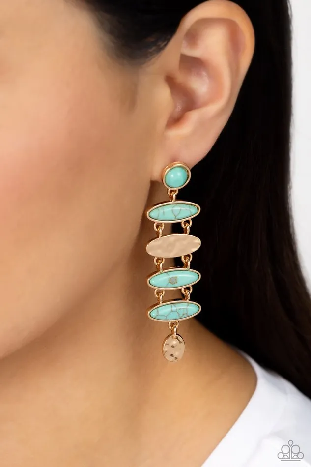 Earrings Paparazzi Jewelry Paparazzi Earring Rustic Reverie Blue