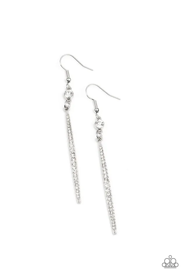 Earrings Paparazzi Jewelry Paparazzi Earring Skyscraping Shimmer White Earrings Paparazzi Jewelry Paparazzi Earring Skyscraping Shimmer White