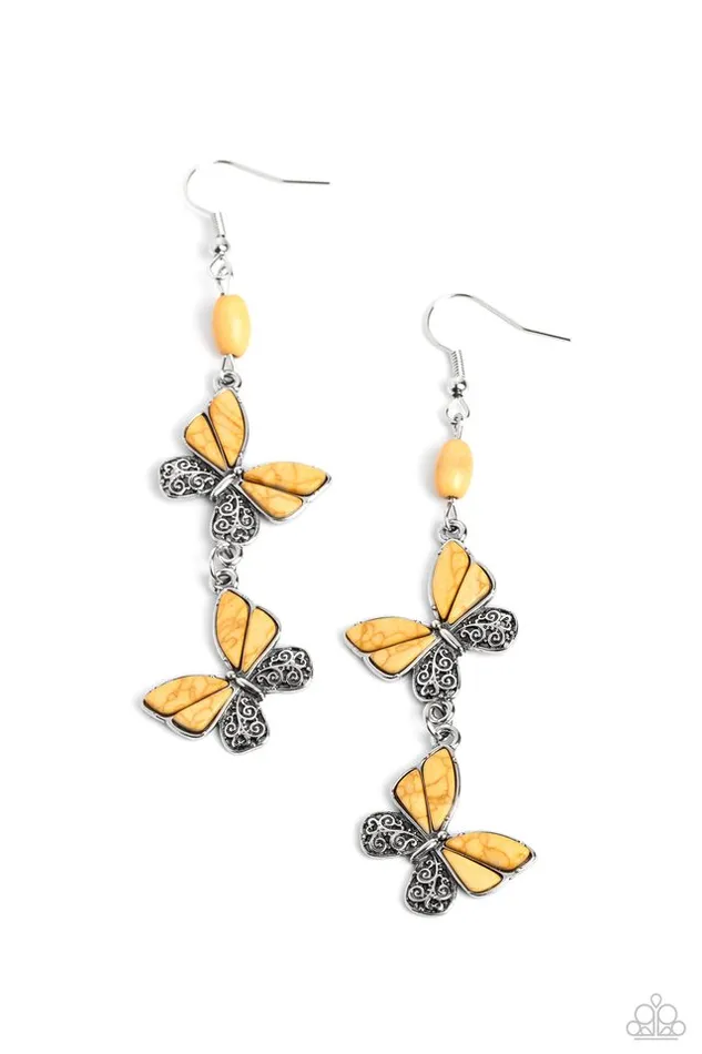 Earrings Paparazzi Jewelry Paparazzi Earring Spirited Soar Yellow Earrings Paparazzi Jewelry Paparazzi Earring Spirited Soar Yellow