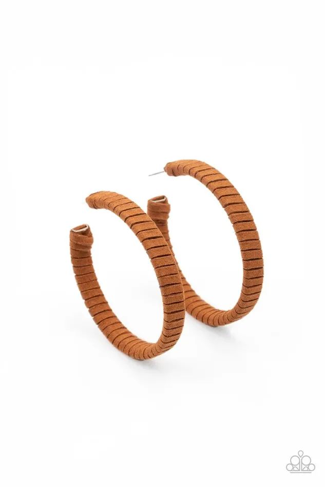 Earrings Paparazzi Jewelry Paparazzi Earring Suede Parade Brown Earrings Paparazzi Jewelry Paparazzi Earring Suede Parade Brown