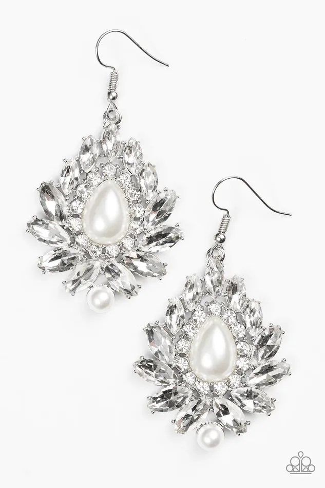 Earrings Paparazzi Jewelry Paparazzi Earring Trophy Trove White