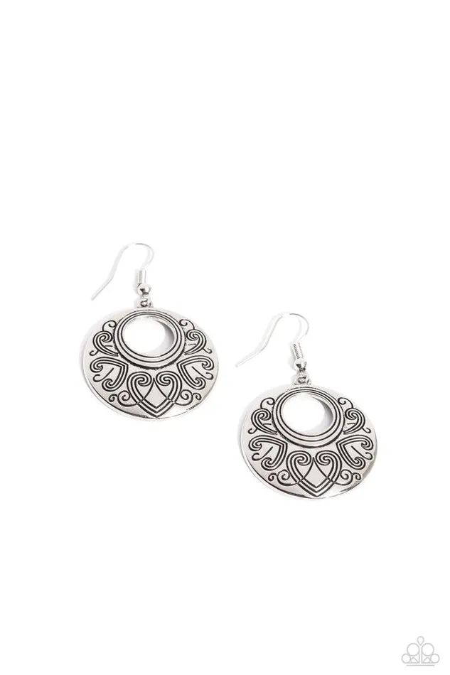Earrings Paparazzi Jewelry Paparazzi Earring Western Beau Silver Earrings Paparazzi Jewelry Paparazzi Earring Western Beau Silver