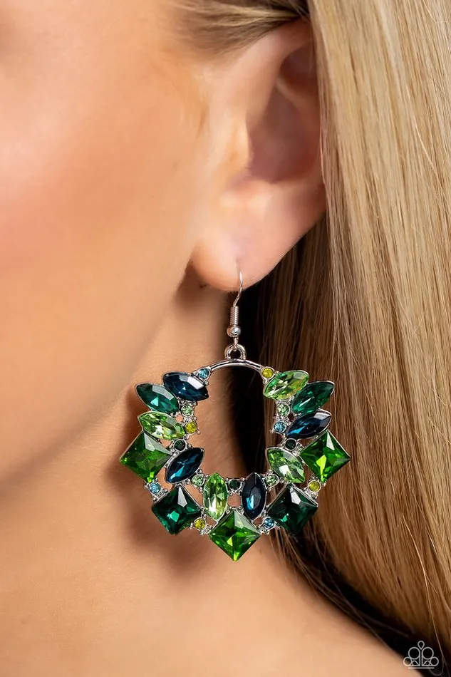 Earrings Paparazzi Jewelry Paparazzi Earring Wreathed in Watercolors Green