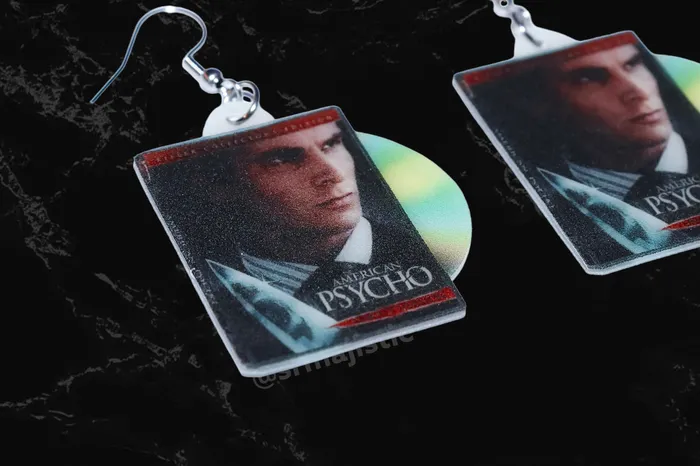Earrings Sam Makes Things American Psycho 2000 DVD 2D detailed Handmade Earrings