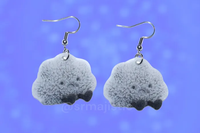 Earrings Sam Makes Things READY TO SHIP Jellycat Amusable Storm Cloud Plushie 2D Cute Handmade Earrings Earrings Sam Makes Things READY TO SHIP Jellycat Amusable Storm Cloud Plushie 2D Cute Handmade Earrings