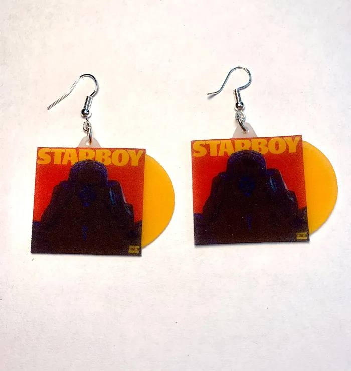 Earrings Sam Makes Things The Weeknd Starboy Vinyl Album Handmade Earrings