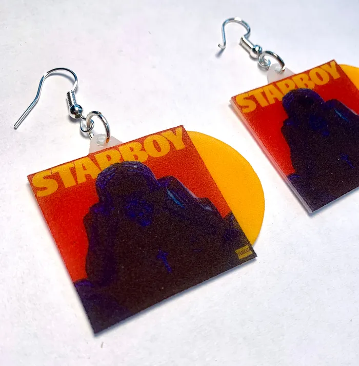 Earrings Sam Makes Things The Weeknd Starboy Vinyl Album Handmade Earrings