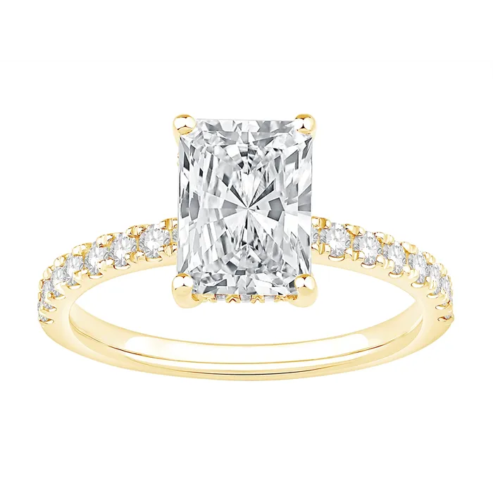Engagement Collections 14K Yellow Gold Diamond Semimount Ring with Hidden Diamonds on Head Rings Engagement Collections 14K Yellow Gold Diamond Semimount Ring with Hidden Diamonds on Head Rings
