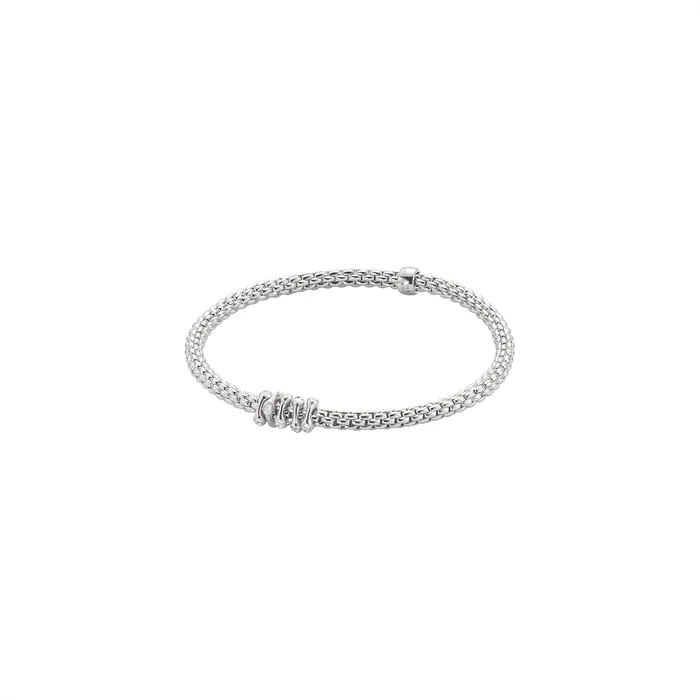 FOPE Bracelets Fope 18K White Gold Prima Collection Bracelet with Diamonds Medium Size FOPE Bracelets Fope 18K White Gold Prima Collection Bracelet with Diamonds Medium Size