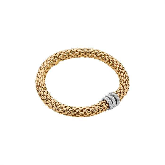 FOPE Bracelets FOPE 18K Yellow Gold Love Nest Diamond Bracelet Medium Size
