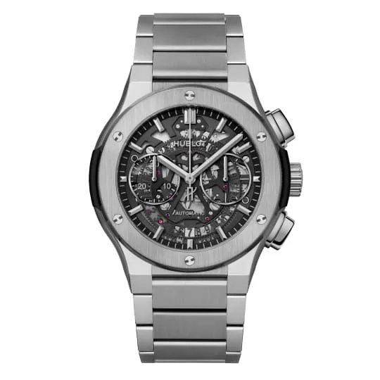 Hublot Bracelets Hublot Classic Fusion Aerofusion Titanium 45mm Watch Ref 528NX0170NX Skeleton Dial Titanium Bracelet