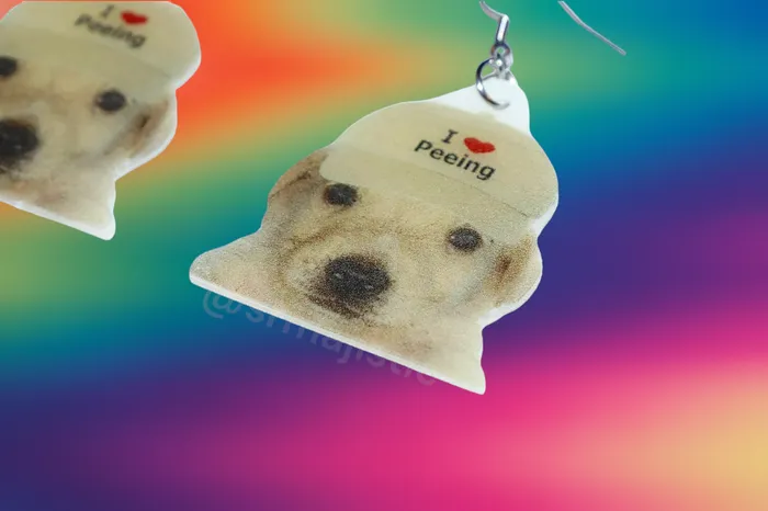 I Heart Peeing Jotchua Dog Funny Handmade Earrings Sam Makes Things Earrings