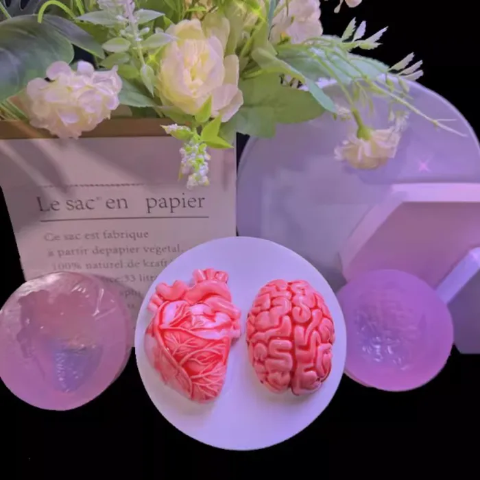 IntoResin Handmade Simulation Brain Heart Decoration Resin Mold Necklaces