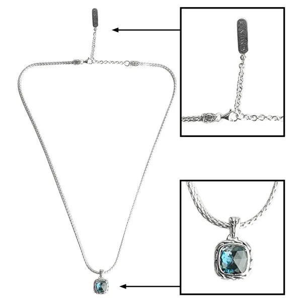 John Hardy Necklaces John Hardy Classic Chain Batu Necklace with London Blue Topaz John Hardy Necklaces John Hardy Classic Chain Batu Necklace with London Blue Topaz