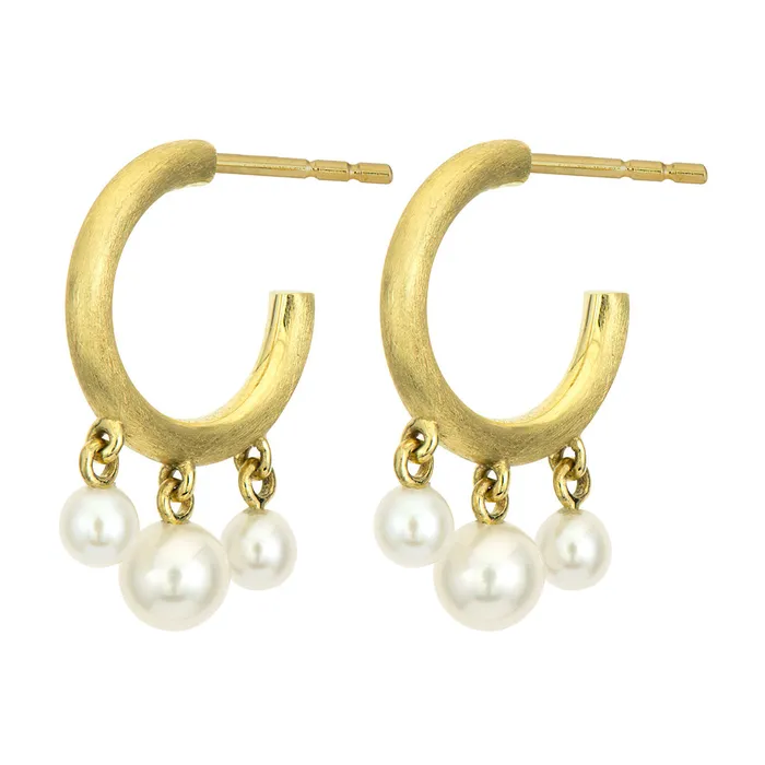 Jude Frances Earrings Jude Frances Provence Dangling Pearl Hoop Earrings