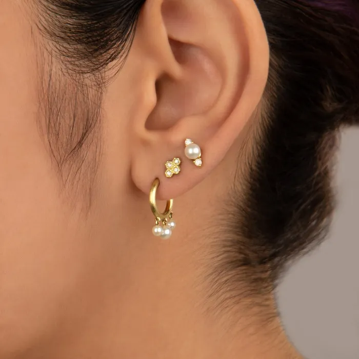 Jude Frances Earrings Jude Frances Provence Dangling Pearl Hoop Earrings