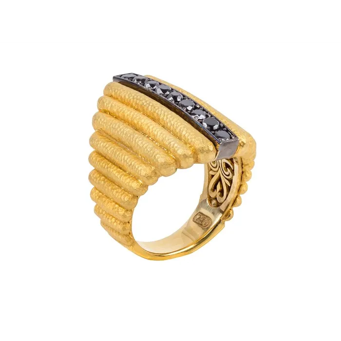 Konstantino Rings Konstantino Callas 18K Yellow Gold Black Diamond Ring
