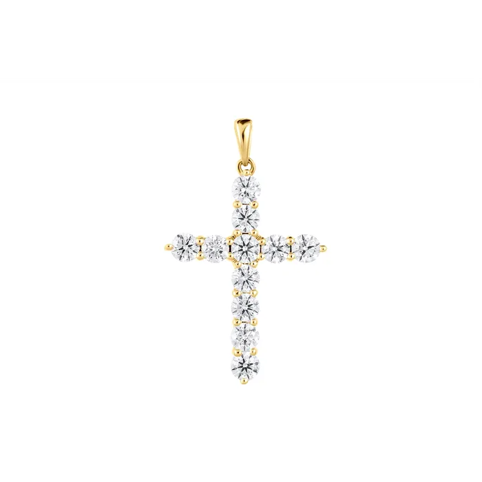 Meierotto Jewelers Necklaces 14K Yellow Gold Diamond Cross Pendant