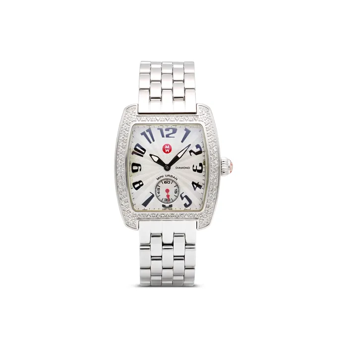 Meierotto Jewelers Watches Michele Mini Urban Diamond Watch 29 x 35mm Quartz Preowned Meierotto Jewelers Watches Michele Mini Urban Diamond Watch 29 x 35mm Quartz Preowned