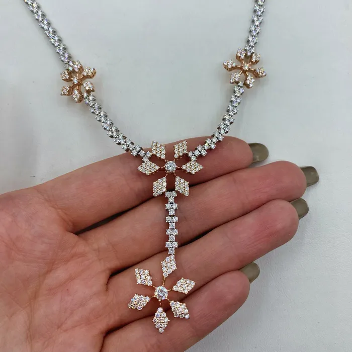 Necklaces 14kt White Rose Gold Handmade Necklace NE25000 Diamond Source NYC
