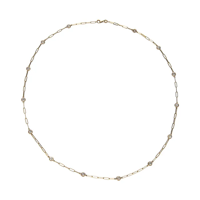 Necklaces Croghans Diamonds by the Yard 14K Yellow Gold Paperclip Necklace Necklaces Croghans Diamonds by the Yard 14K Yellow Gold Paperclip Necklace