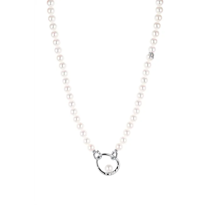 Necklaces Mikimoto Mikimoto 18K White Gold Pearl and Diamond Necklace