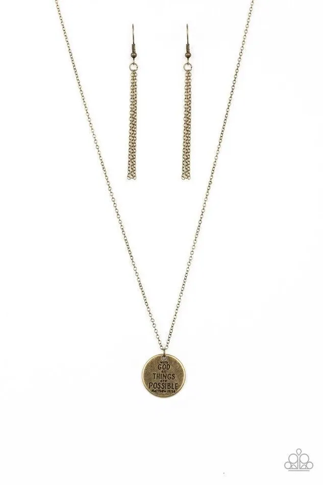 Necklaces Paparazzi Jewelry Paparazzi Necklace All Things Are Possible Brass